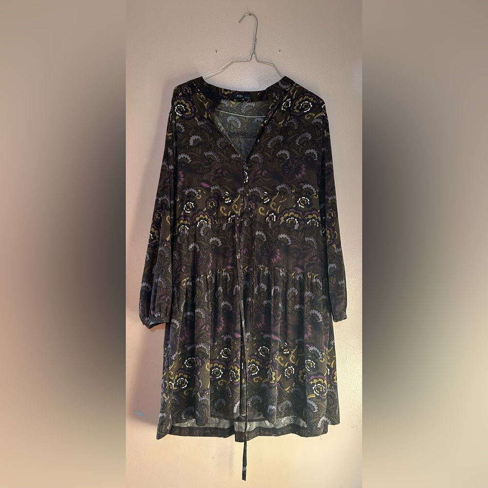 Chic Floral Women's Blouse in Black and Purple